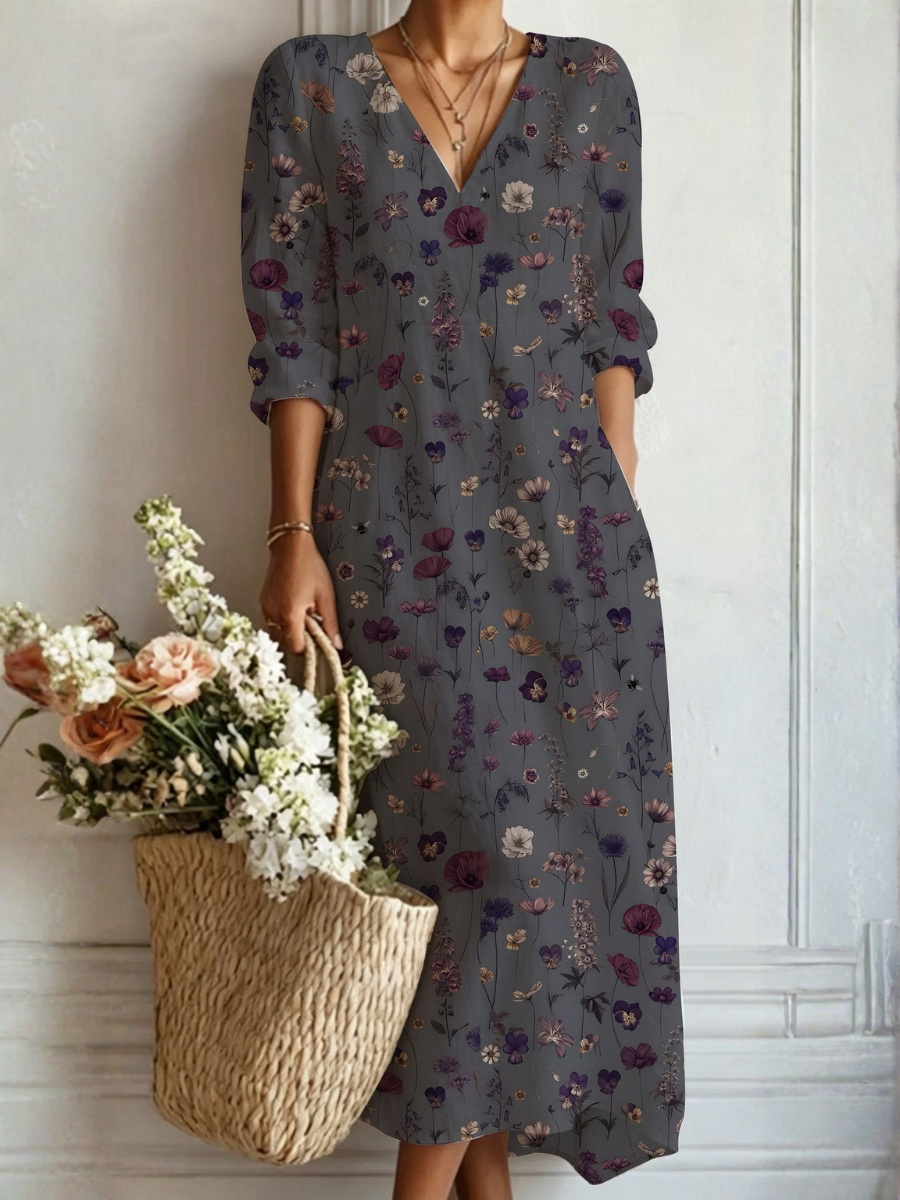 Noelia™ | Delicate Print Maxi Dress