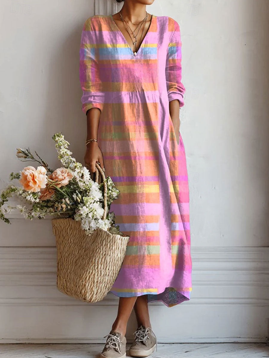 Rosalia™ | Colourful Striped Maxi Dress