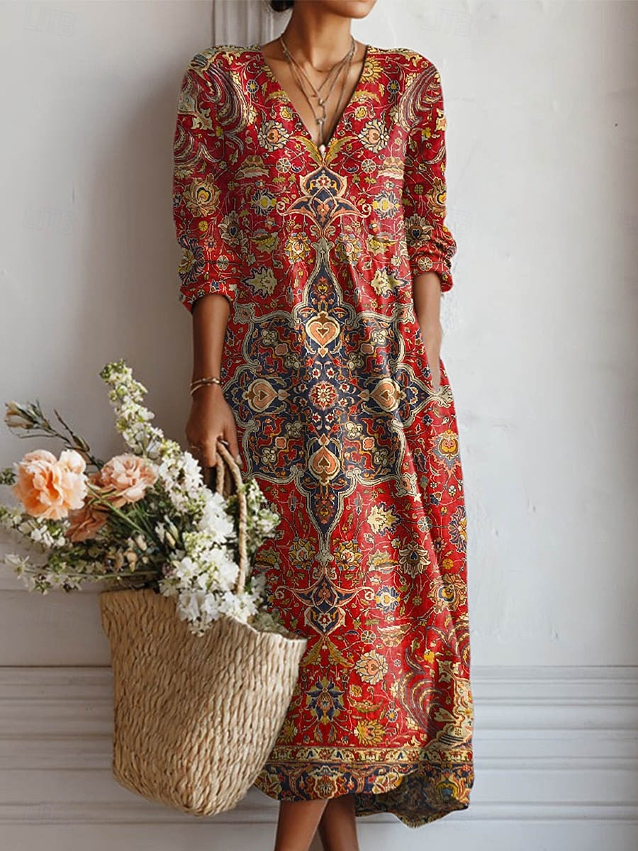 Violeta™ | Vintage Paisley Maxi Dress
