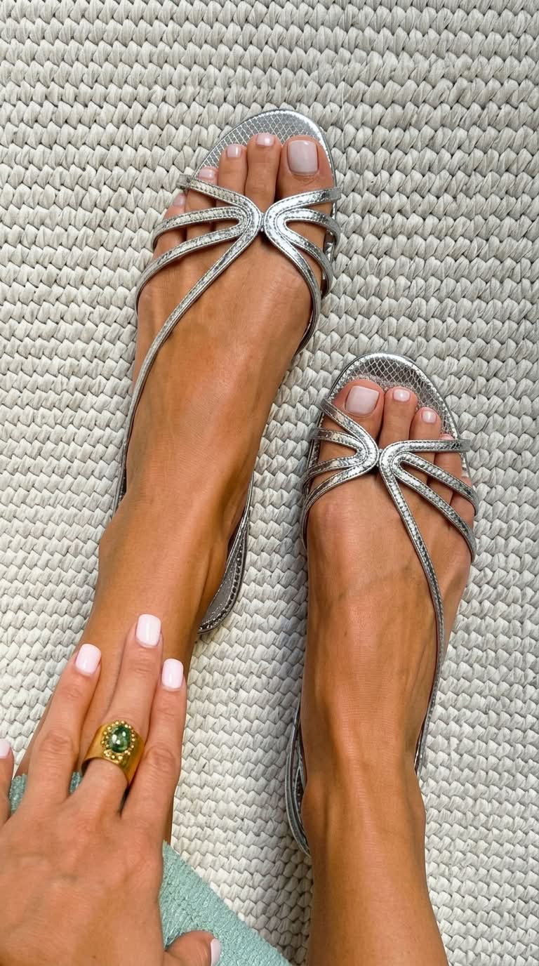 Evie - Metallic Strap Sandals for Summer