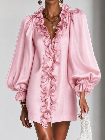 Ottilie | Ruffled Puff-Sleeve Mini Dress