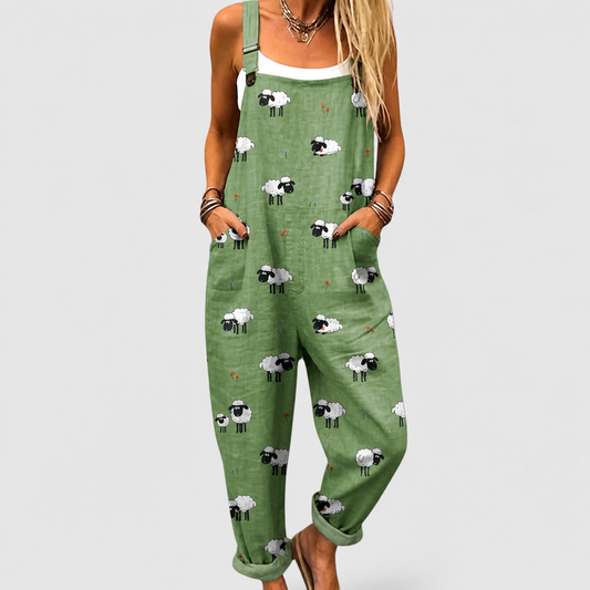 Mabel™ | Playful Sheep Print Jumpsuit