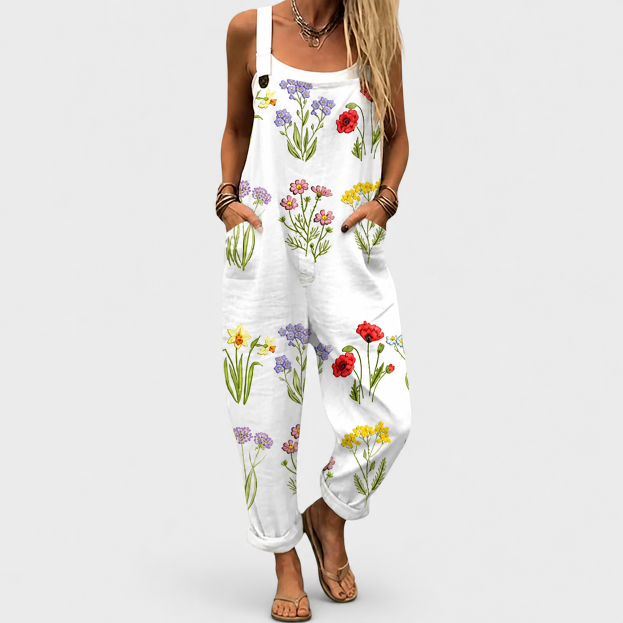 Phoebe™ | Playful Garden Print Jumpsuit