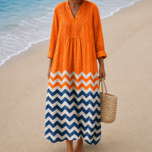 Ava – Chevron Print Summer Dress