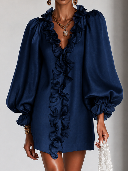 Antoinette | Ruffled Puff-Sleeve Mini Dress