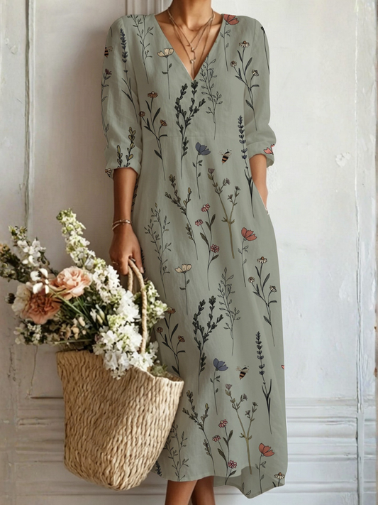 Sylvie™ | Delicate Botanical Maxi Dress