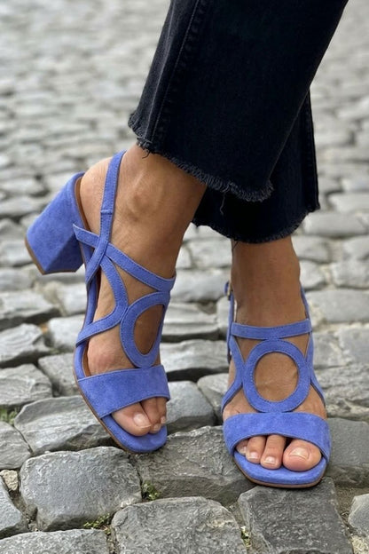 Sienna - Square Toe Heels with Round Cut for Summer