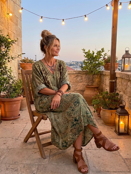 Aleta | Button Front Oversized Pocket Midi Dress