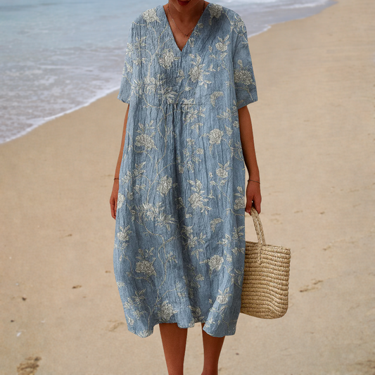 Skye – Blue Floral Midi Dress