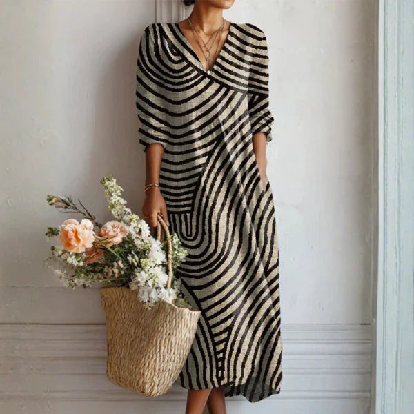 Victoria™ | Graphic Stripe Maxi Dress