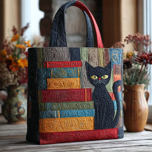 Charming Cat Quilted Tote Bag