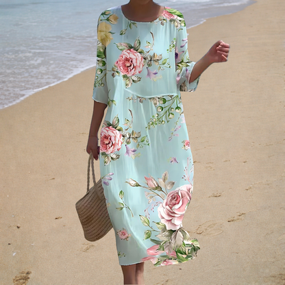 Molly – Rose Print Summer Dress