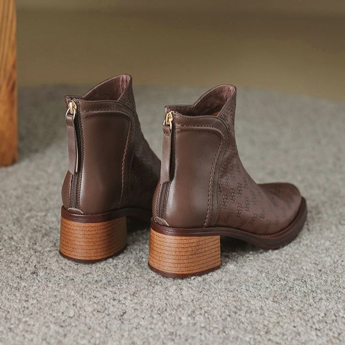 Margot™ Woven Vegan Leather Ankle Boots