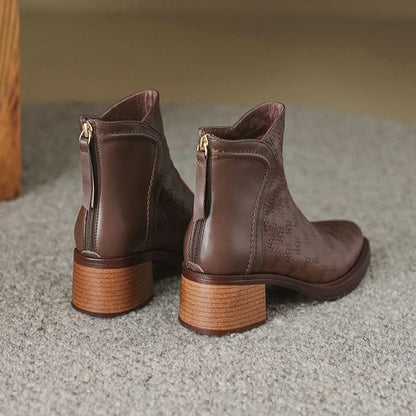 Margot™ Woven Vegan Leather Ankle Boots