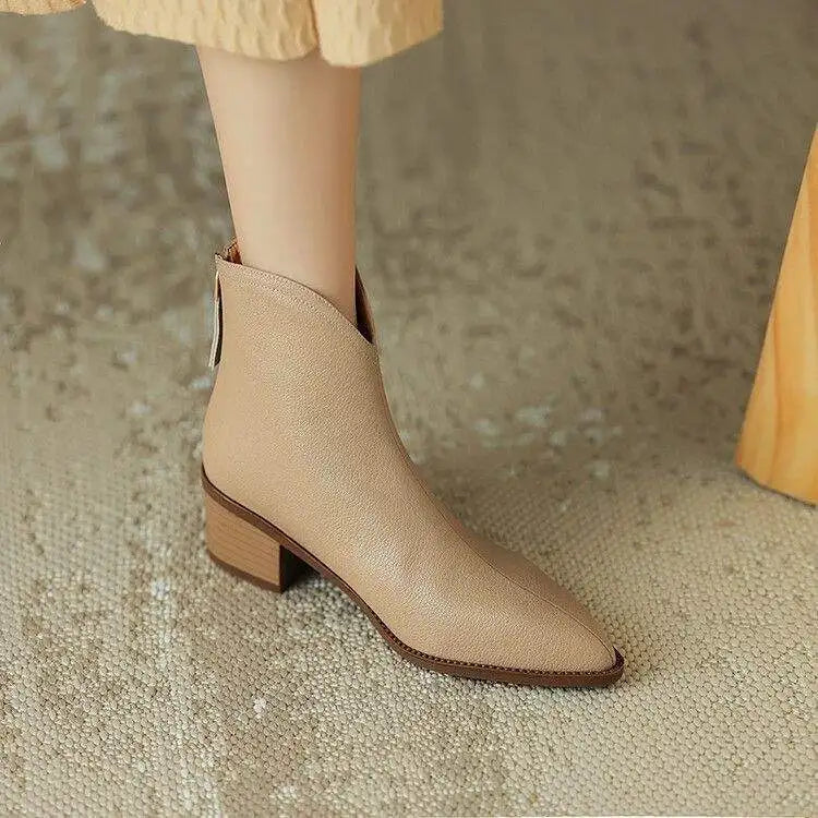 Marveira™ Pointed-Toe Vegan Ankle Boots