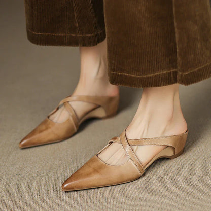 Mestelle Genuine Leather Mules