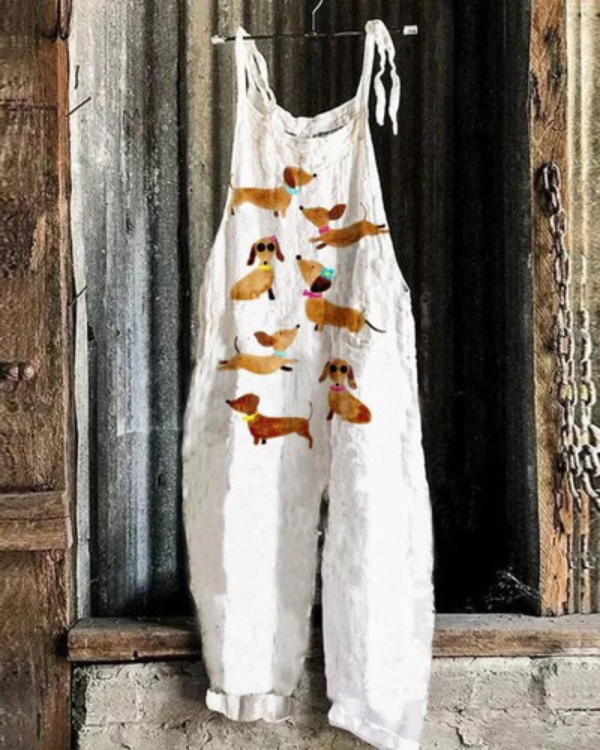 Solea | Lightweight artisan overalls with dachshunds