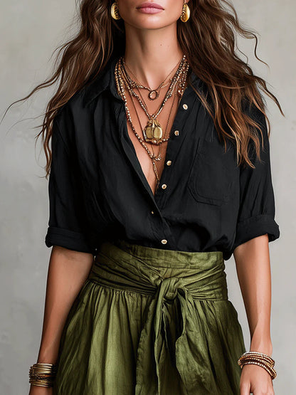 Martina | Elegant and flowing one-shoulder maxi dress