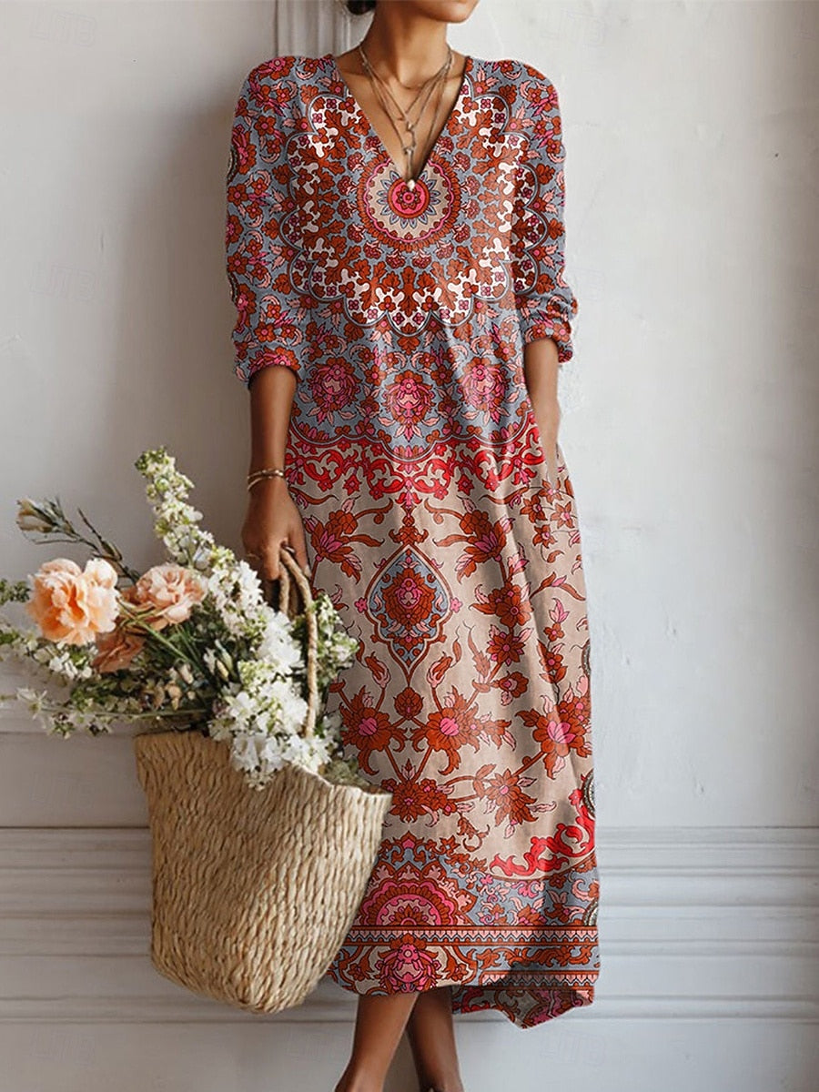 Florencia™ | Ornate Paisley Maxi Dress