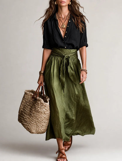 Martina | Elegant and flowing one-shoulder maxi dress